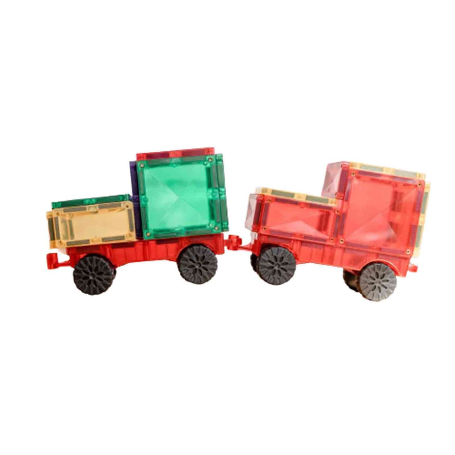 Set de constructie magnetic, 24 piese si extensie masinute, Connetix Tiles fotografia produsului