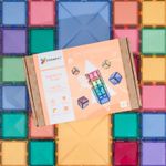 Set de constructie magnetic, 40 piese, forme geometrice, Connetix Square Expansion Pack Pastel fotografia produsului View 2 S