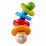 Jucarie din lemn cu snur elastic, Omida, Multicolor, 11 x 4.5 cm fotografia produsului