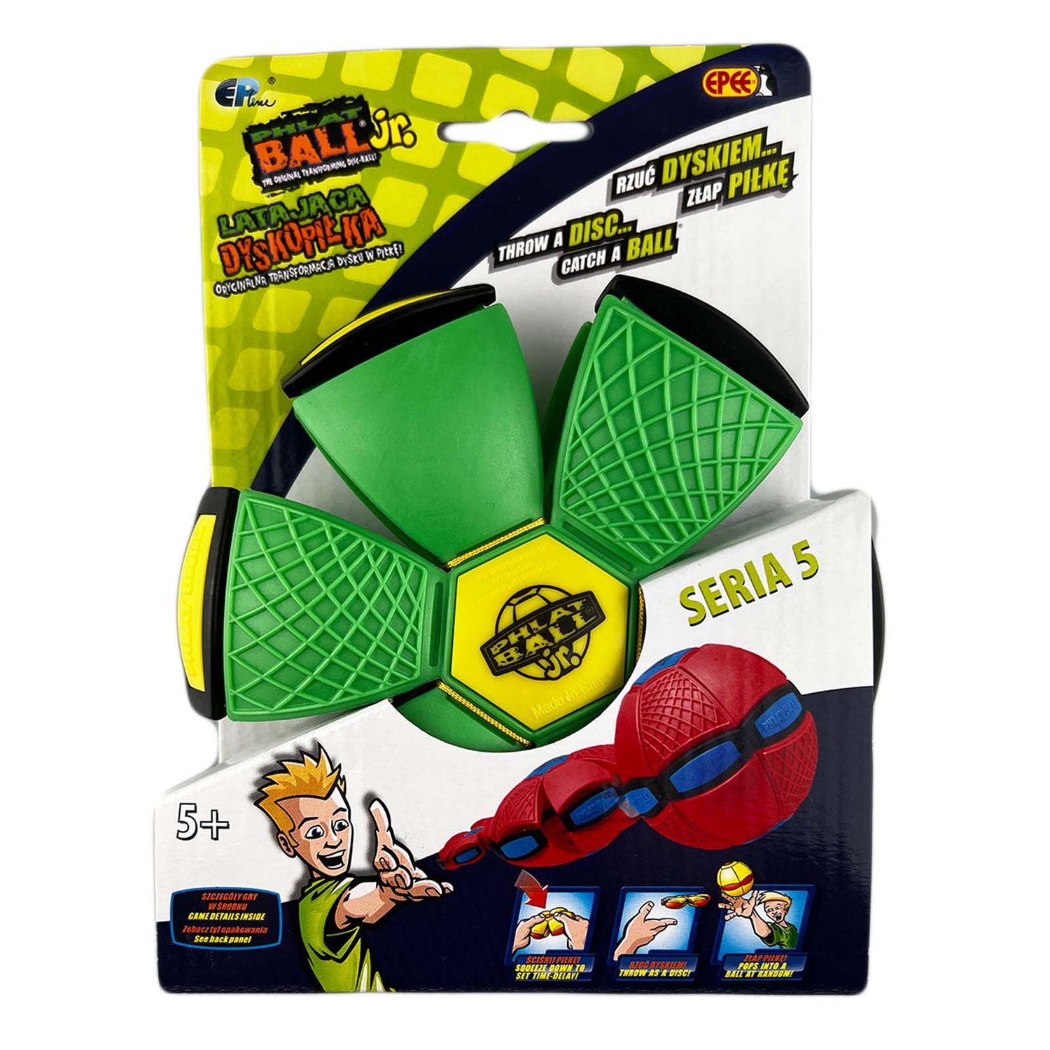 Minge zburatoare transformabila in disc, Phlat Ball Junior, Frisbee, Verde fotografia produsului