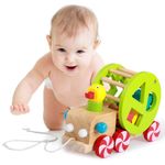 Rata de tras din lemn cu forme geometrice si snur fotografia produsului