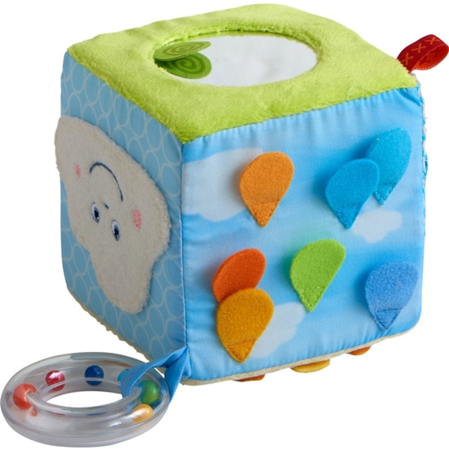 Cub textil de joaca, moale, cu activitati pentru bebelusi, Curcubeu fotografia produsului