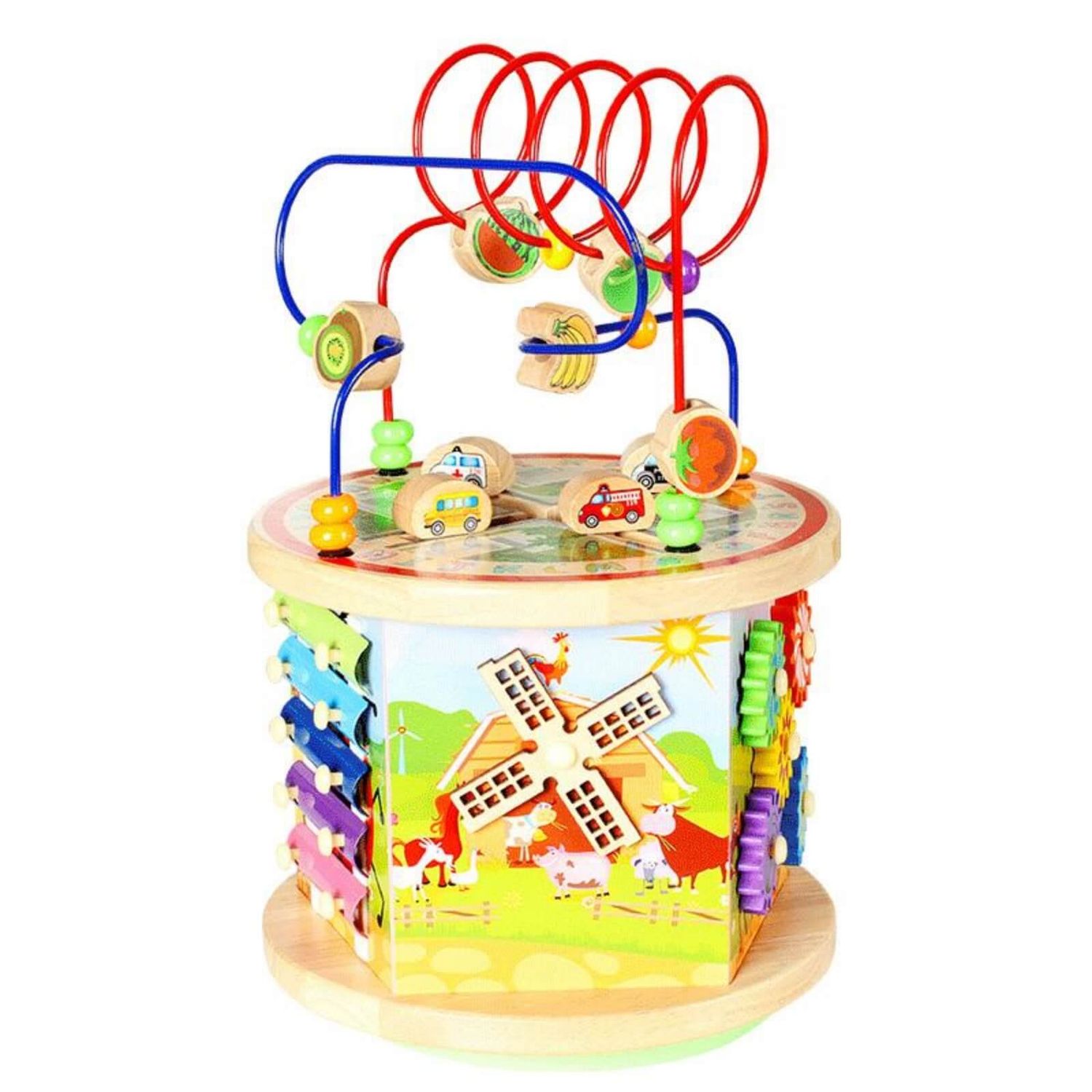 Cub educativ Montessori din lemn 7 in 1, cu activitati educative fotografia produsului View 2 L