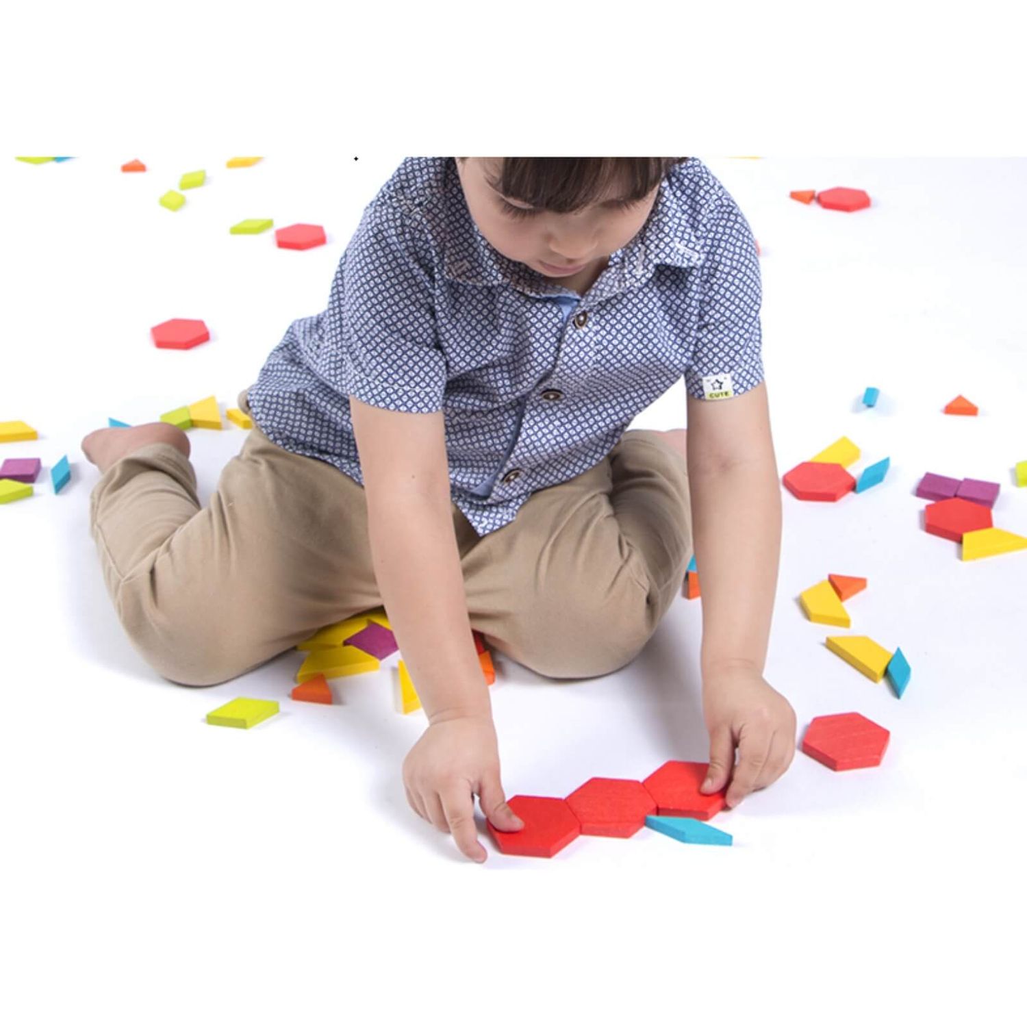 Joc Tangram Educativ din Lemn cu 250 piese fotografia produsului View 2 L