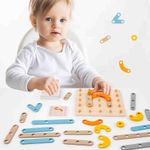 Geoboard, Joc educativ din lemn, multifunctional, formeaza litere, cifre, forme fotografia produsului