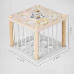 Cub educativ din lemn, sortare forme geometrice si snuruit, 14 piese fotografia produsului View 2 S