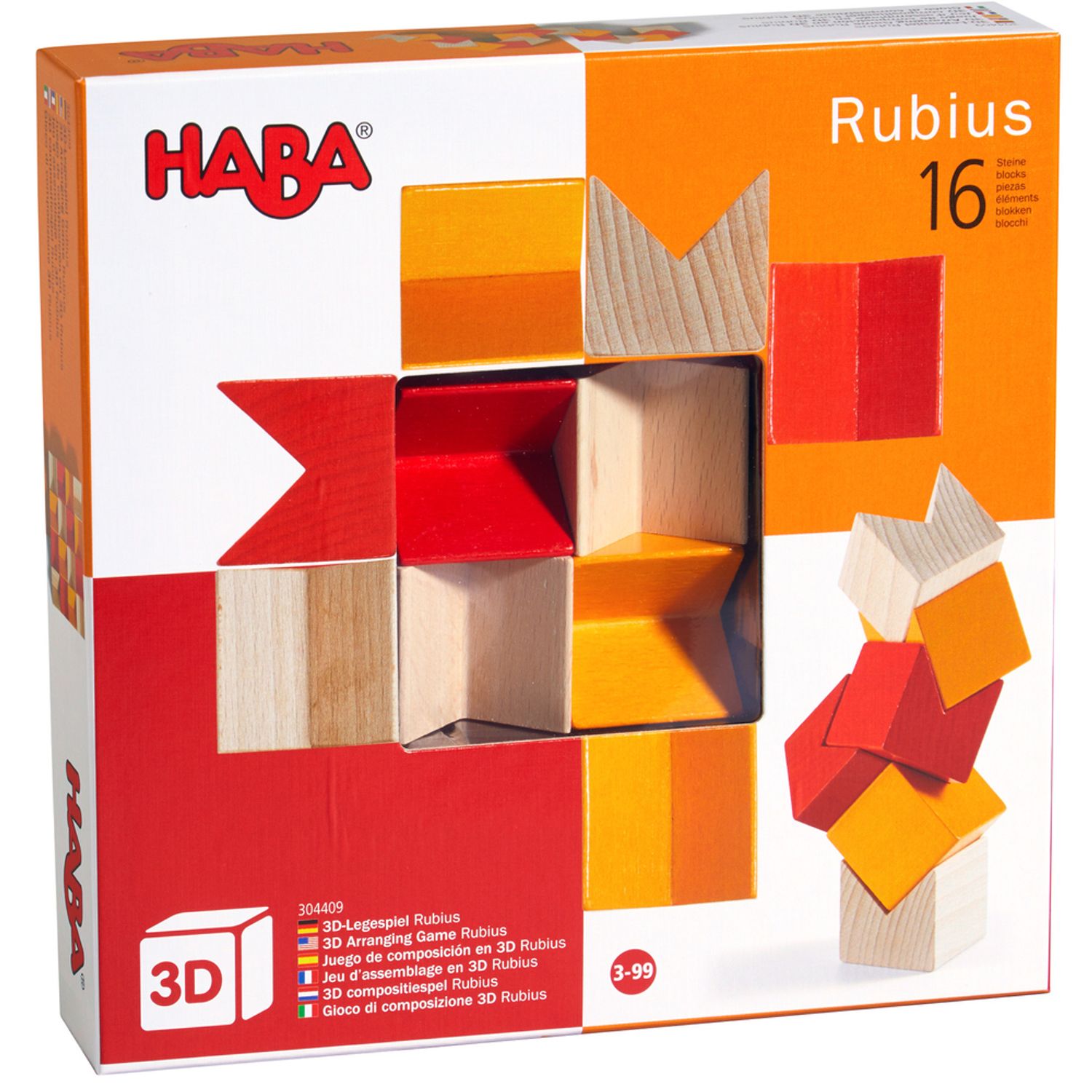 Joc educativ de construit si echilibru, din lemn, 16 piese, Rubius fotografia produsului
