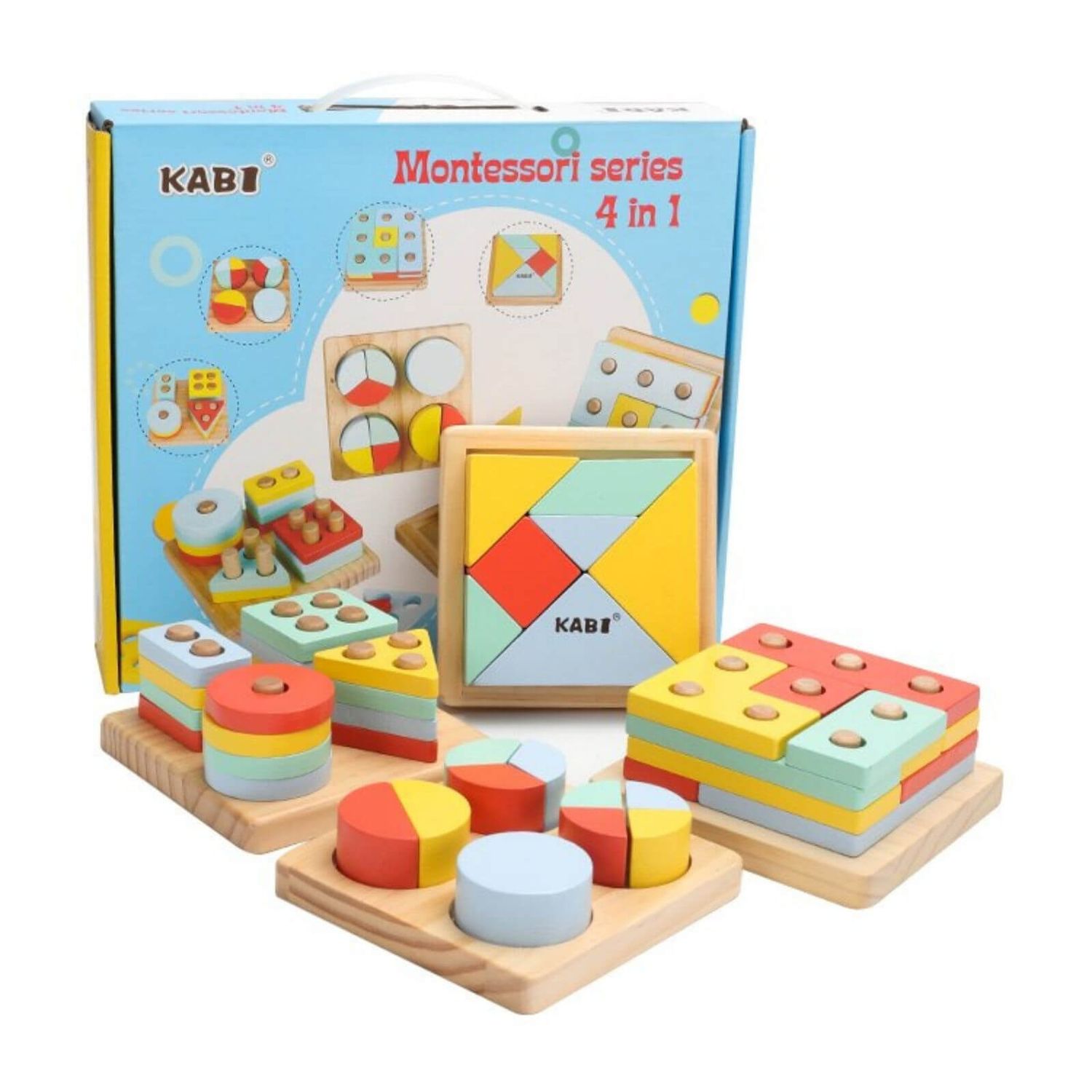 Set Jucarii Montessori, Sortare Forme Geometrice si Tangram fotografia produsului