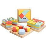 Set Jucarii Montessori, Sortare Forme Geometrice si Tangram fotografia produsului View 2 S