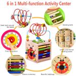 Cub educativ 6 in 1 din lemn cu activitati educative fotografia produsului View 2 S