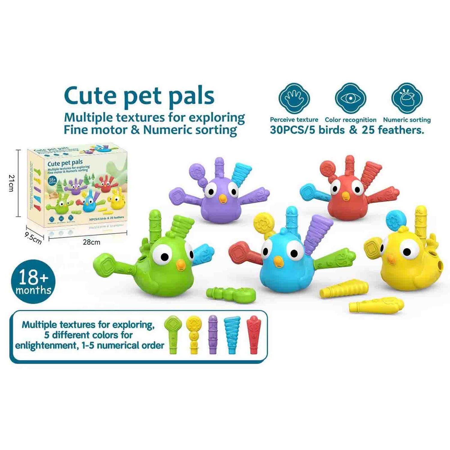 Joc educativ de sortare si asociere culori, Cute Pet, 30 piese fotografia produsului View 2 L