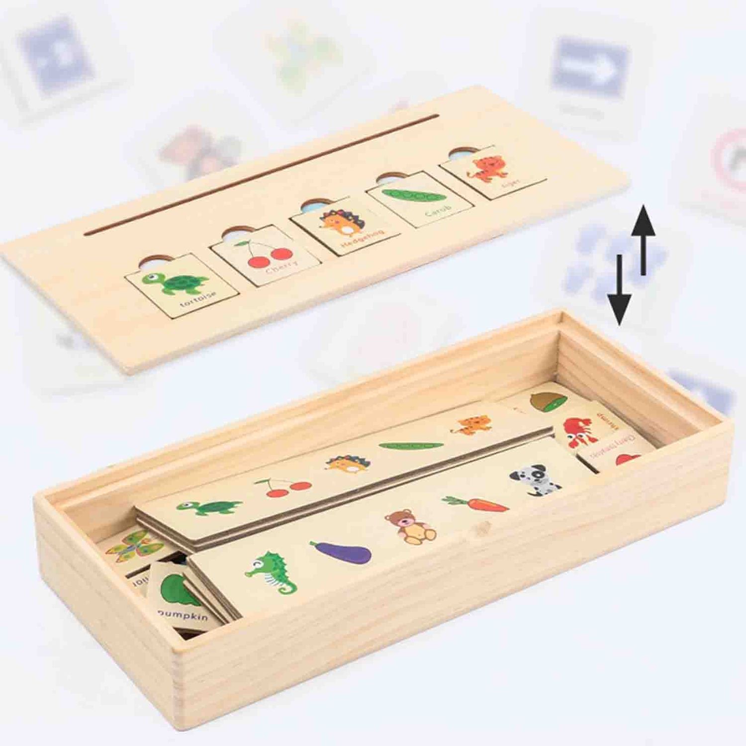Joc de asociere pentru copii, cu piese si placi din lemn, 3 ani+ fotografia produsului View 2 L