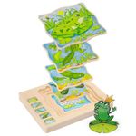 Puzzle multistrat din lemn - etapele dezvoltarii unei broscute fotografia produsului