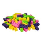 Set 200 cuburi de construit din plastic, cu Ghiozdan, multicolore fotografia produsului