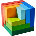 Joc de construit din lemn, Cub 3D Curcubeu, Haba fotografia produsului View 2 S
