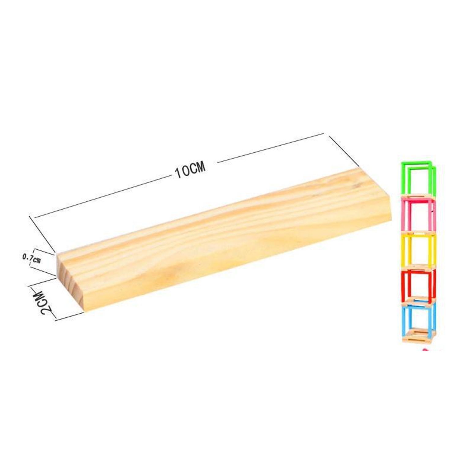 150 Cuburi de construit din lemn, plate si colorate fotografia produsului View 2 L