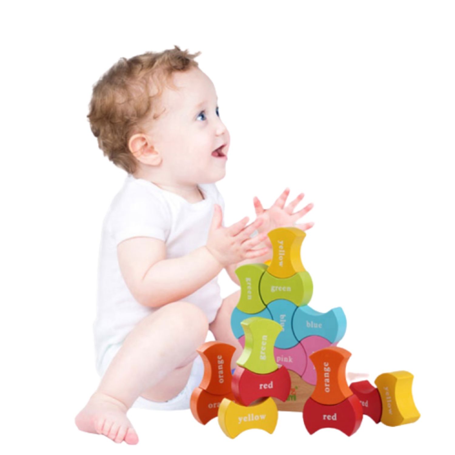 Puzzle din lemn, 3D, Invata culorile, forma turn culori fotografia produsului View 2 L