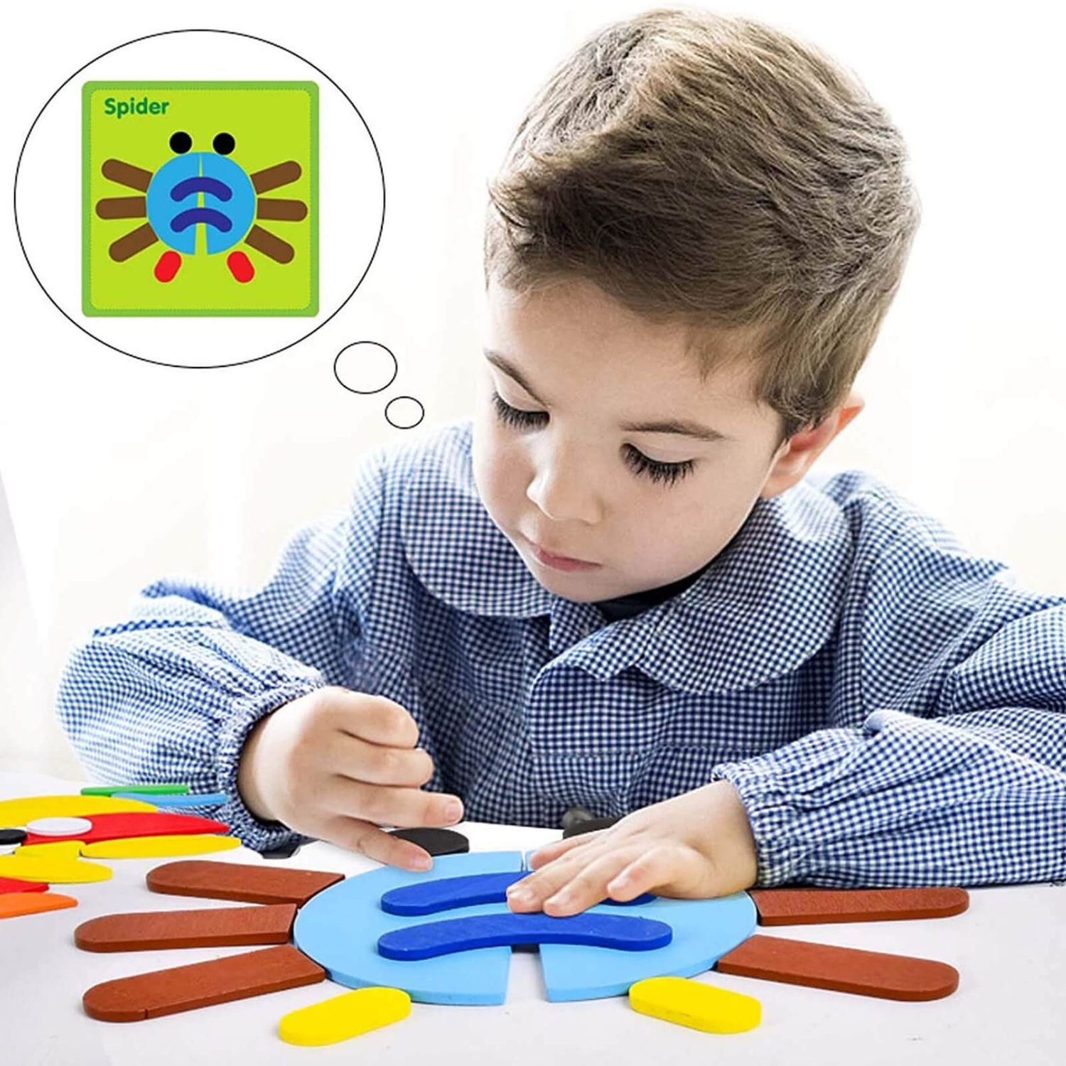 Joc Tangram Puzzle Montessori cu 39 piese fotografia produsului View 2 L