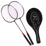 Set 2 Rachete Badminton + Husa, Rosu/Negru fotografia produsului