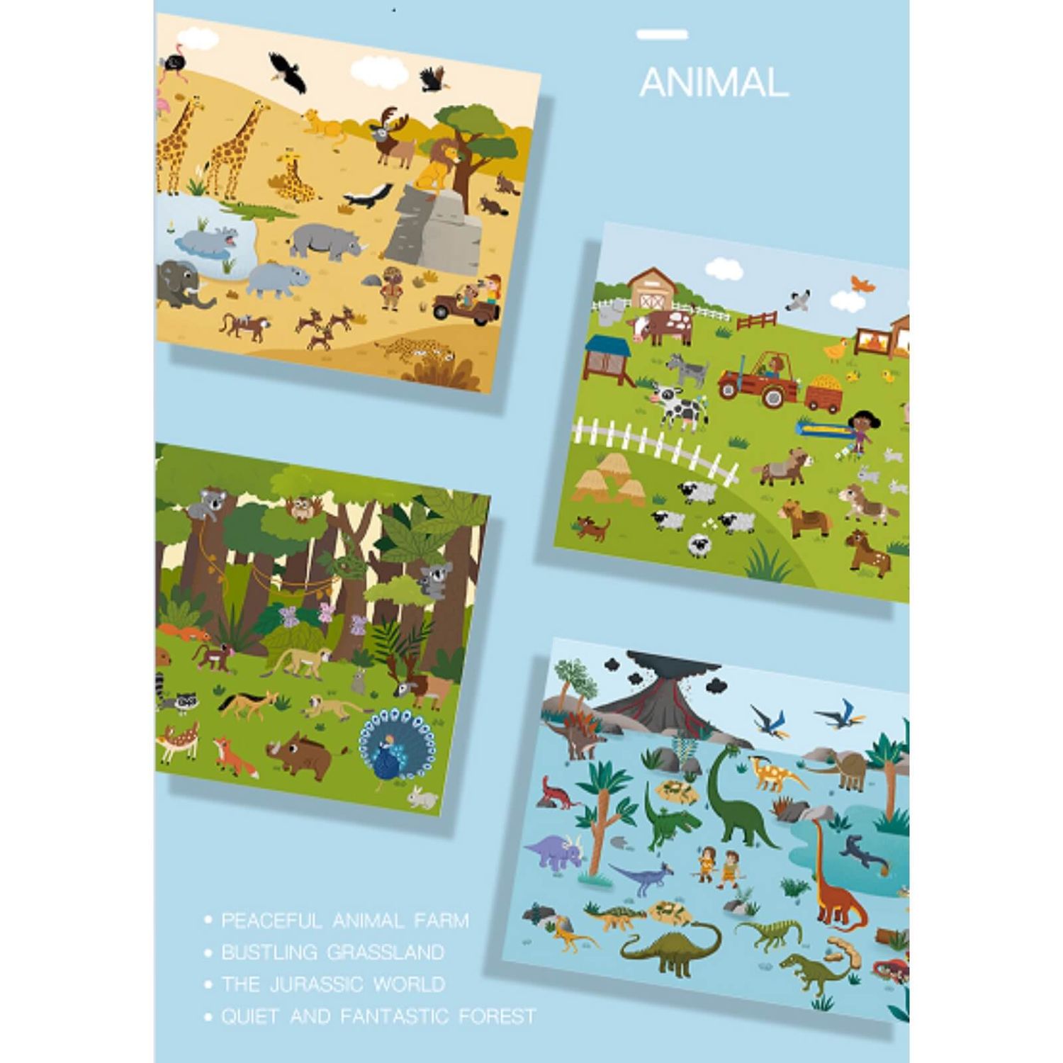Set Abtibilduri Reutilizabile, Set 200 Autocolante Habitate Animale fotografia produsului View 2 L