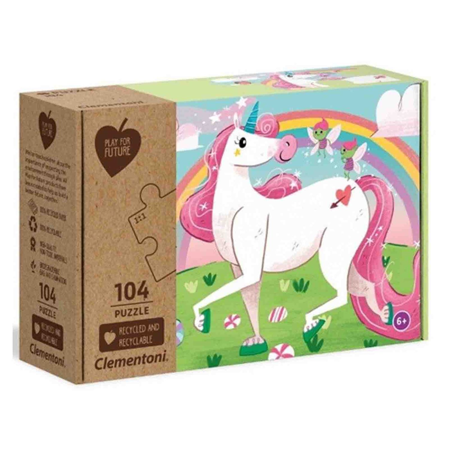 Puzzle copii cu Unicorn si Curcubeu, 104 piese, Rainbow fotografia produsului