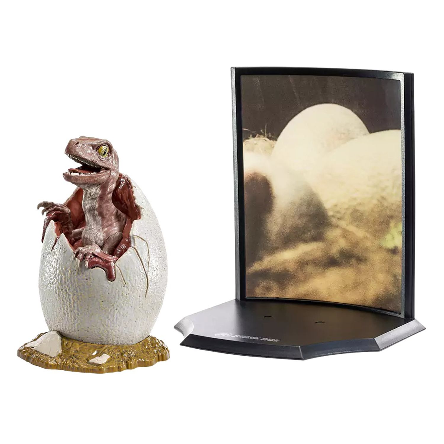 Figurina de colectie Jurassic Park IdeallStore&reg;, Baby Velociraptor, 15 cm, suport inclus fotografia produsului View 2 L