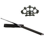 Set baston telescopic 65 cm si rozeta cu cranii, argintiu fotografia produsului