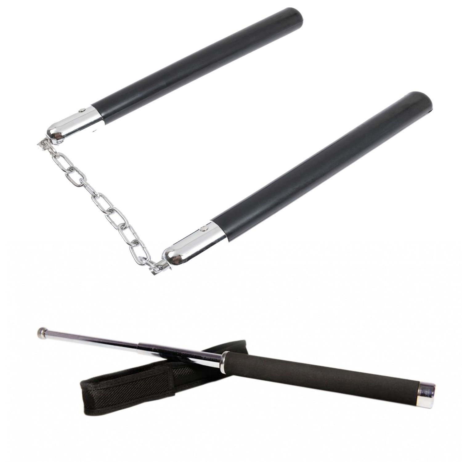 Set Nunceag, 31 cm si baston telescopic 65 cm, argintiu fotografia produsului