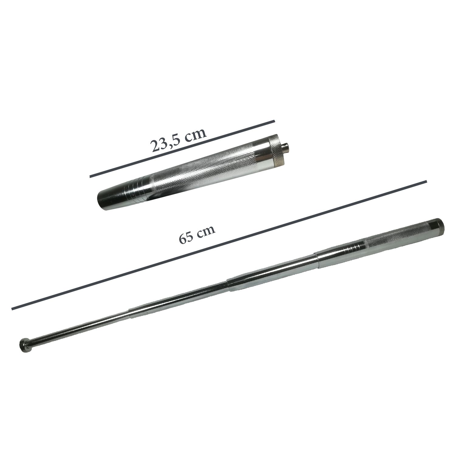 Baston telescopic din otel, argintiu, 65 cm, 4 sectiuni, husa cadou fotografia produsului View 5 L