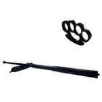 Set baston telescopic din otel, negru, 64 cm + box negru 1 cm grosime fotografia produsului