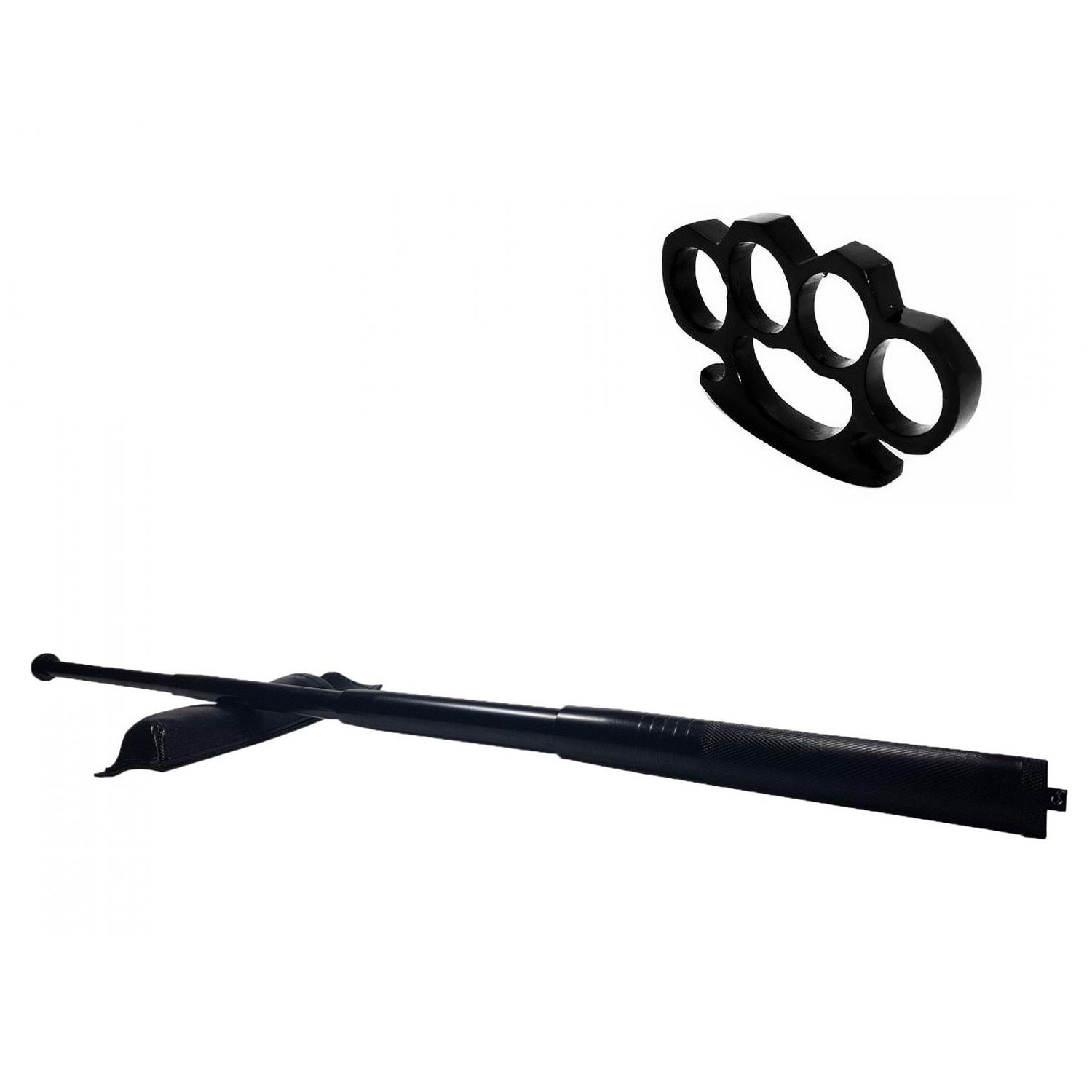 Set baston telescopic din otel, negru, 64 cm + box negru 1 cm grosime fotografia produsului
