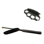 Set baston telescopic flexibil negru 47 cm + box negru model nou fotografia produsului