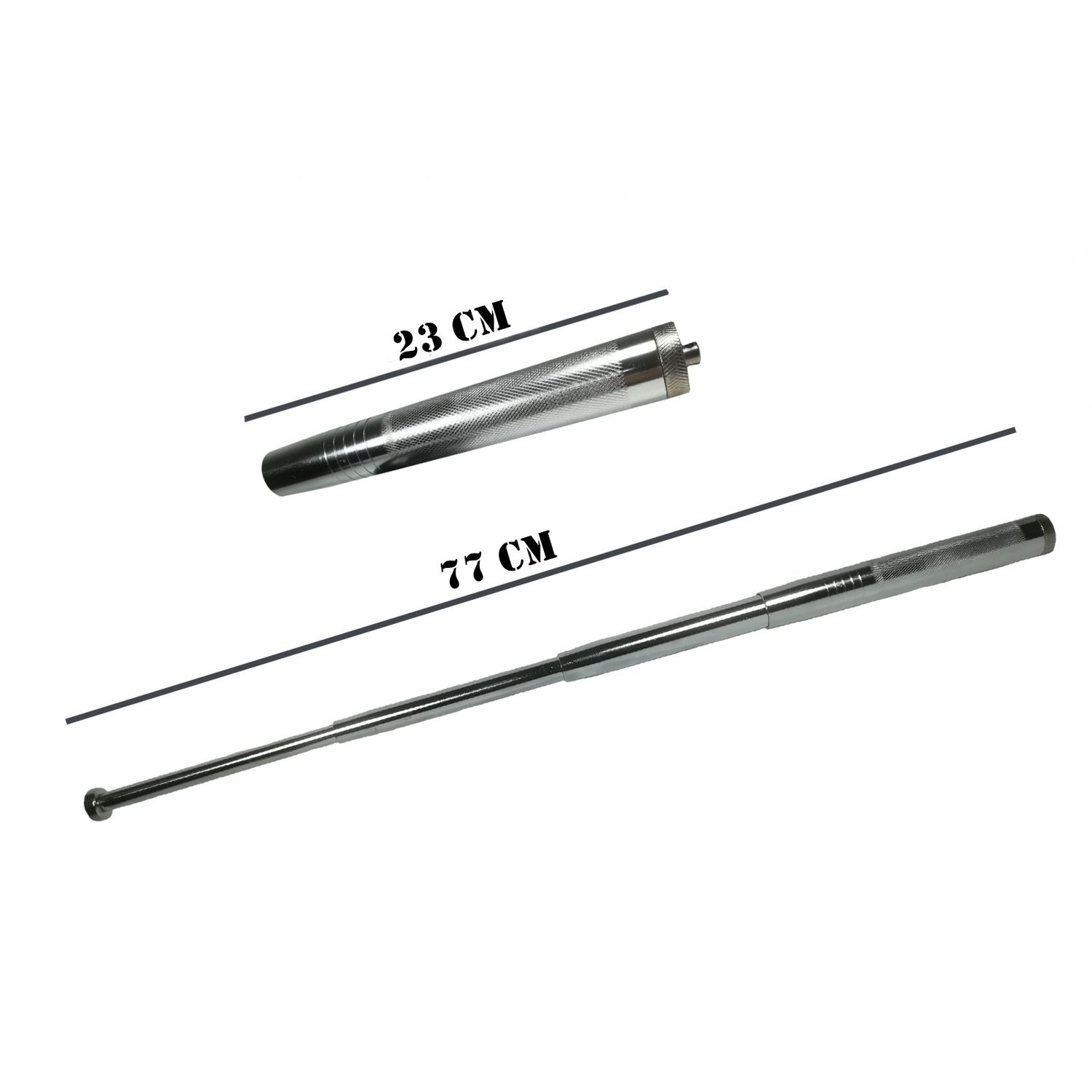 Baston telescopic din otel, argintiu, 77 cm, 4 sectiuni fotografia produsului View 3 L