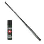 Baston telescopic 65 cm, argintiu, 4 sectiuni, cadou spray NATO 60 ml fotografia produsului