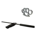 Set baston telescopic negru 50 cm +  box argintiu 1 cm grosime fotografia produsului