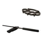 Set baston telescopic negru 50 cm + box craniu negru fotografia produsului