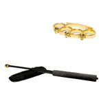 Set baston telescopic flexibil negru 47 cm + box craniu auriu fotografia produsului