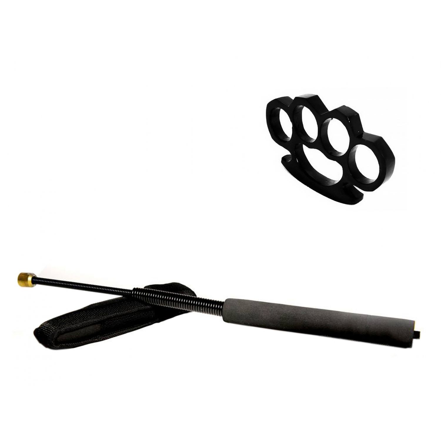 Set baston telescopic flexibil negru 47 cm + box negru 1 cm grosime fotografia produsului