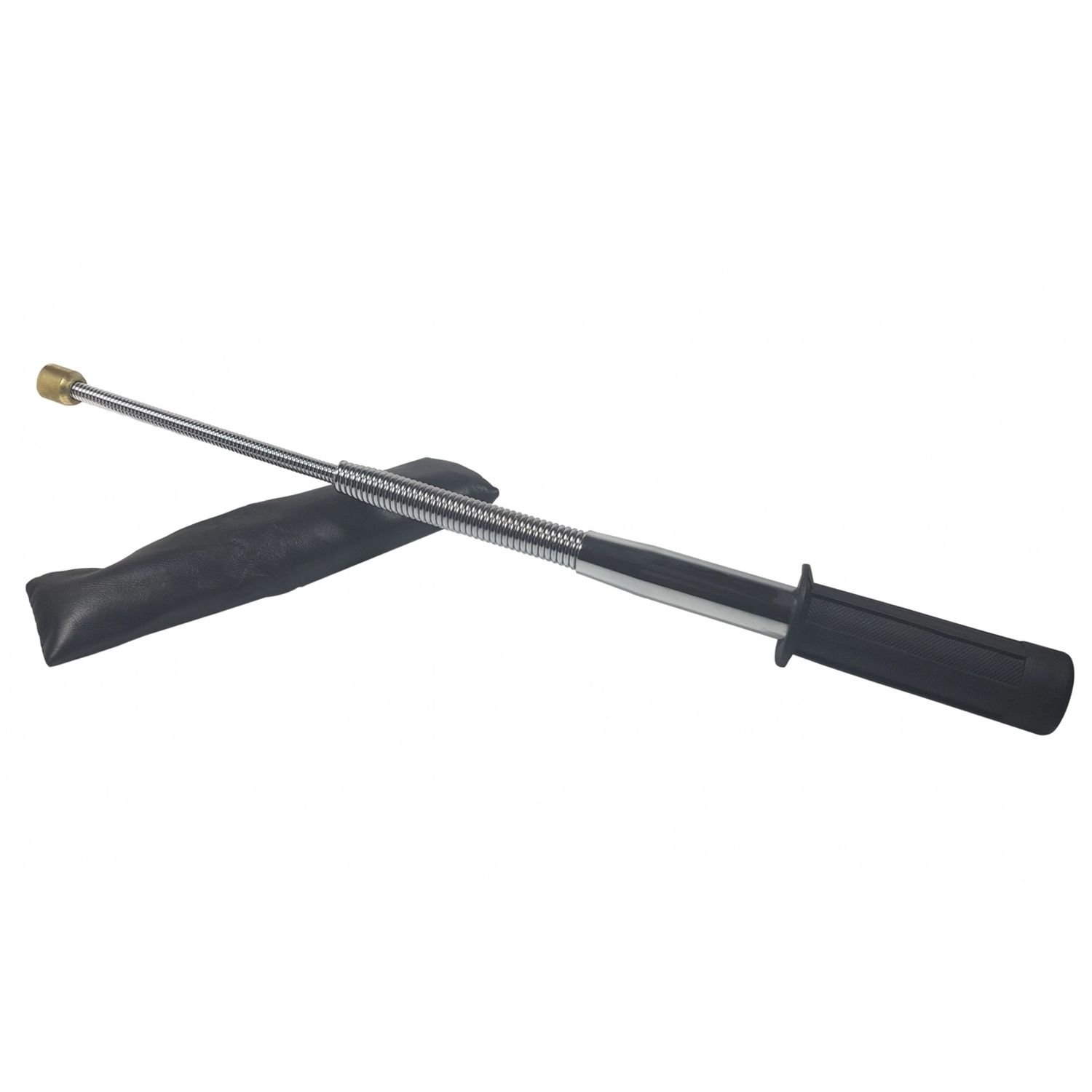 Baston telescopic flexibil maner cauciuc, 47 cm, argintiu fotografia produsului