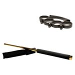 Set baston telescopic 65 cm auriu + box craniu negru fotografia produsului