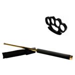Set baston telescopic 65 cm auriu + box negru 1 cm grosime fotografia produsului
