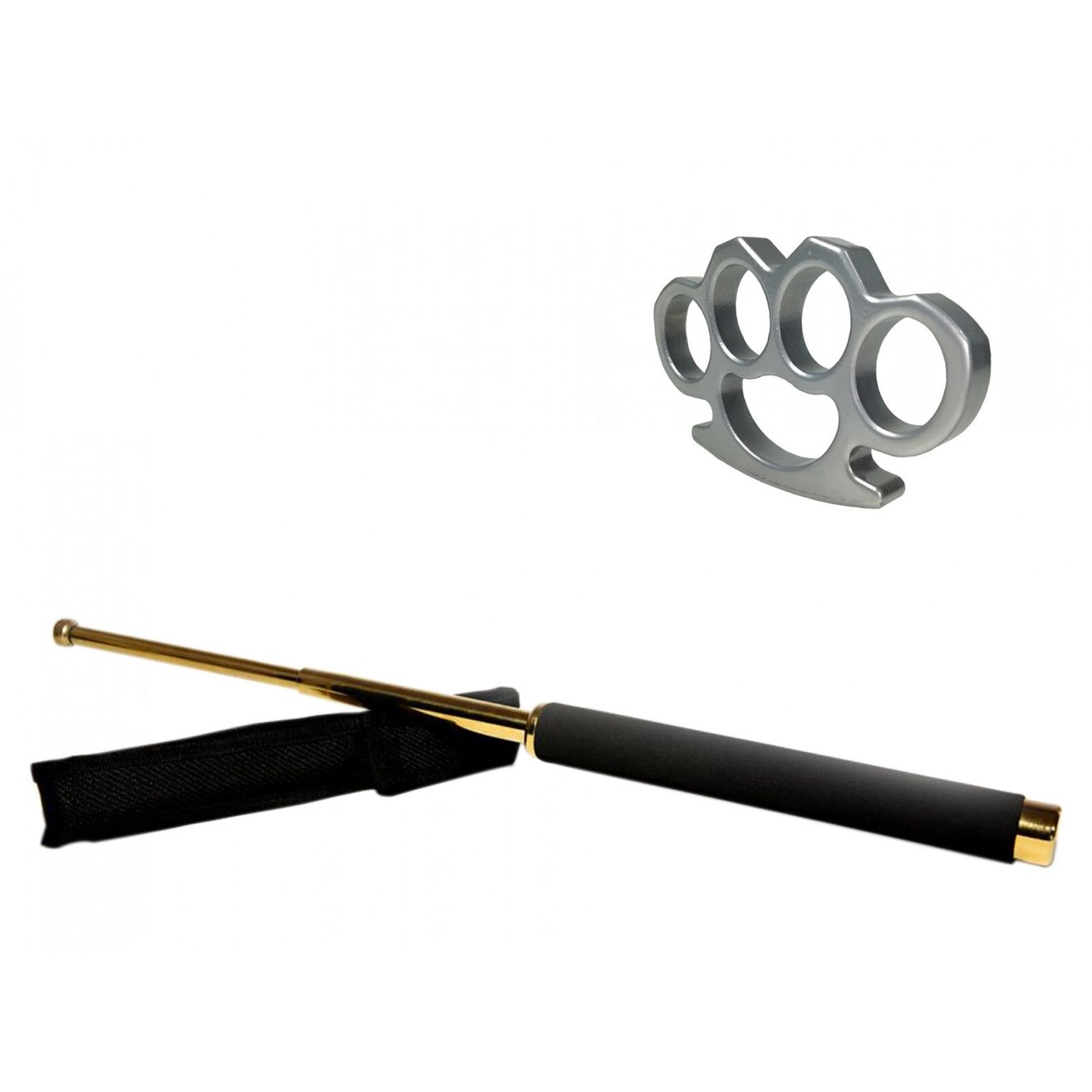 Set baston telescopic 65 cm auriu + box argintiu 1 cm grosime fotografia produsului