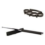 Set baston telescopic 65 cm argintiu + box craniu negru fotografia produsului