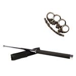 Set baston telescopic 65 cm argintiu + pumnal craniu fotografia produsului