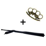 Set baston telescopic din otel, negru, 64 cm + box cranii fotografia produsului