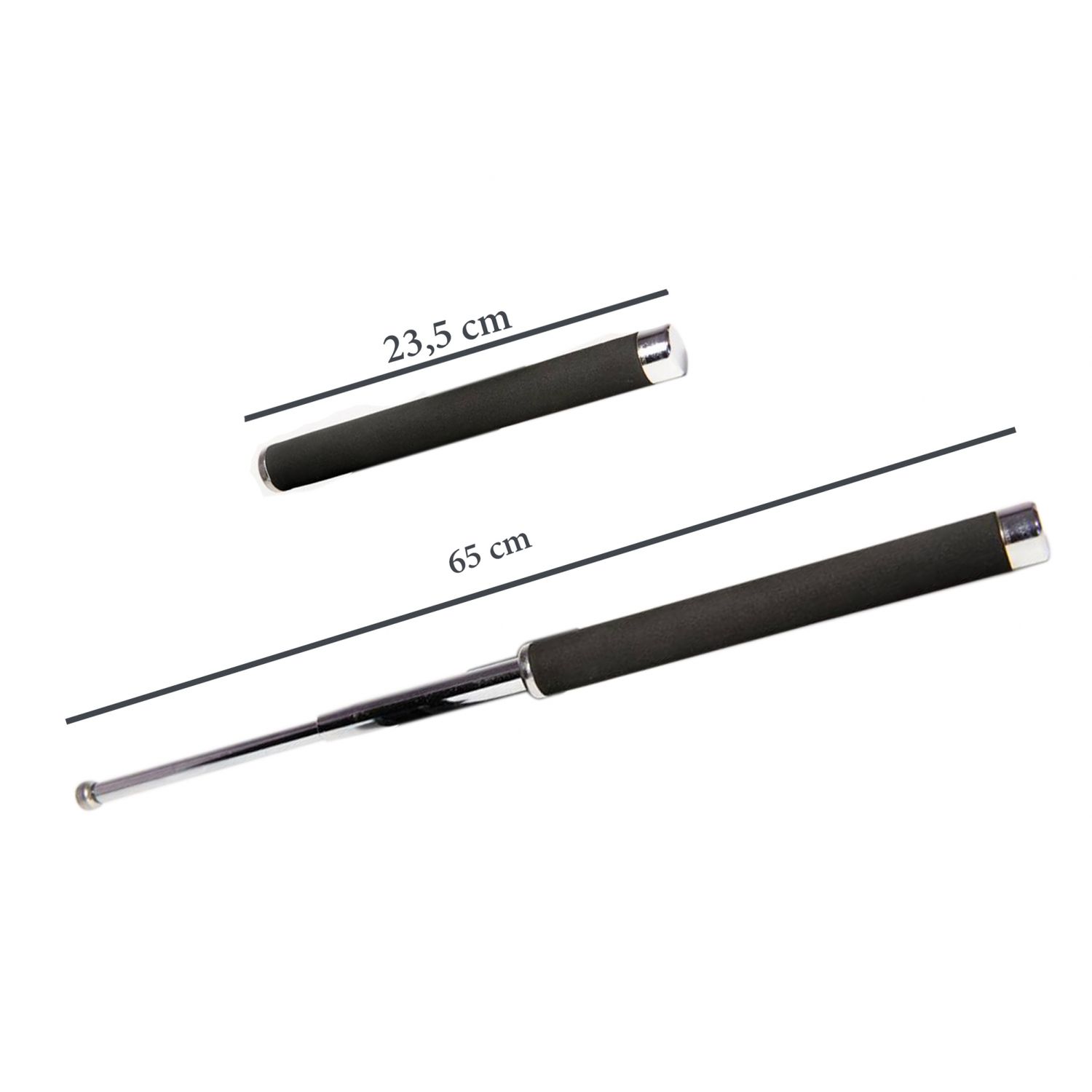 Set baston telescopic 65 cm argintiu + box-rozeta craniu auriu fotografia produsului View 4 L