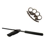 Set baston telescopic negru 50 cm + pumnal craniu fotografia produsului