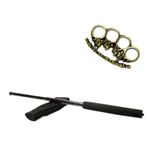 Set baston telescopic negru 50 cm +  pumnal/box crani fotografia produsului