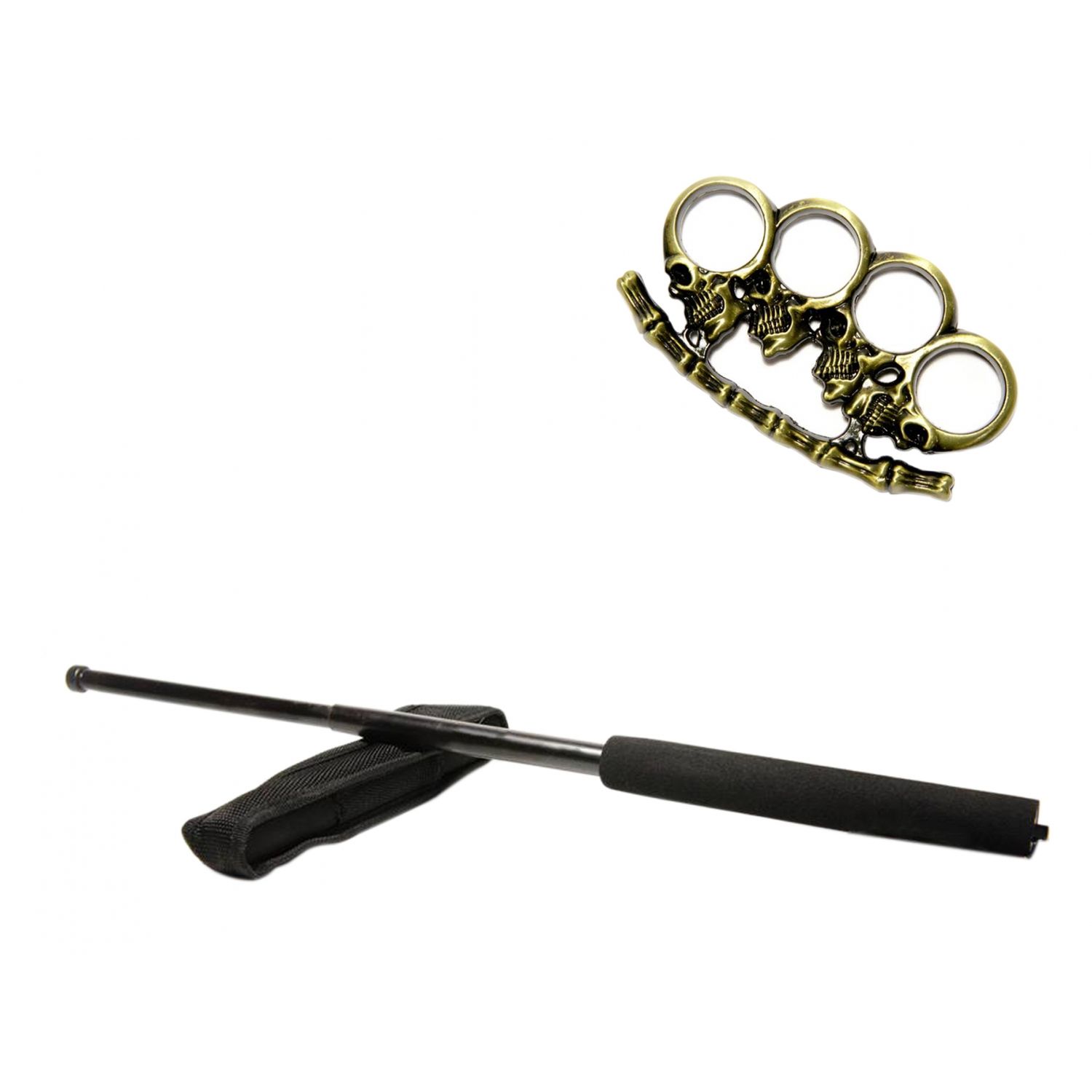 Set baston telescopic negru 50 cm +  pumnal/box crani fotografia produsului