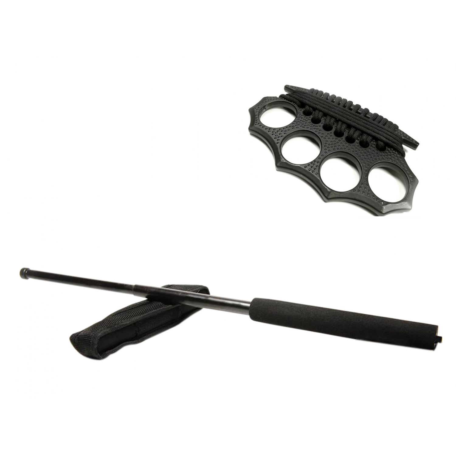 Set baston telescopic negru 50 cm +  box negru model nou fotografia produsului